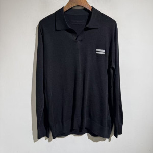 고급 니트 긴팔 폴로 셔츠