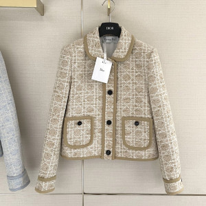 DIOR 체크 패턴 카라 재킷