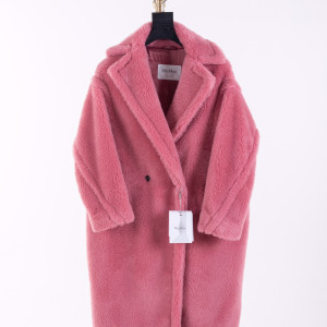MinMag 핑크 테디베어 롱코트