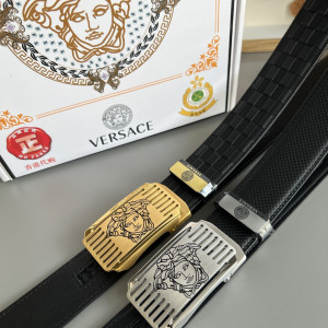 베르사체 자동 버클 가죽 벨트