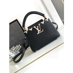 LV 블랙 레더 핸드백