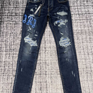 AMIR 브랜드 깊은 네이비 데님 팬츠