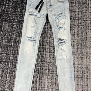 라이트 블루 디스트로이드 데님팬츠