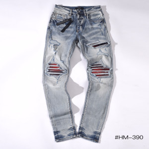 워싱 데미지 슬림핏 청바지